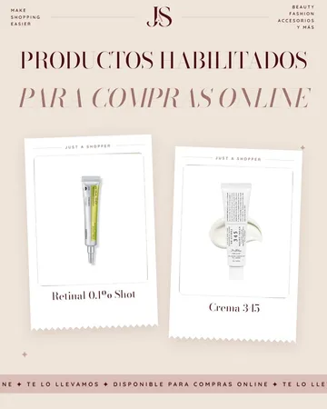 Publicación de Instagram: "Productos habilitados para compras online", con dos polaroids