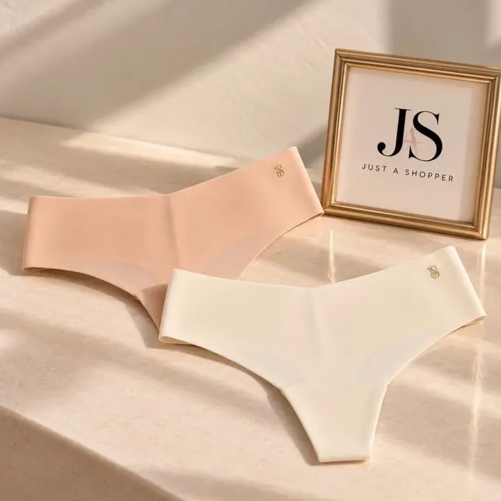 Victoria's Secret Calzones invisibles sin costura: dos calzones sin costura, uno color piel y otro crema